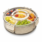 6-Compartment Round Transparent Kitchen Storage Box