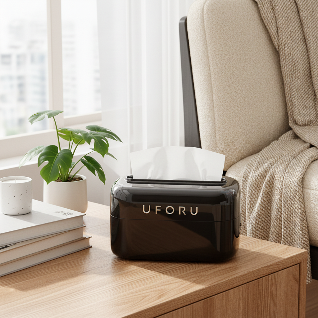 UFORU Black Modern Tissue Box Holder