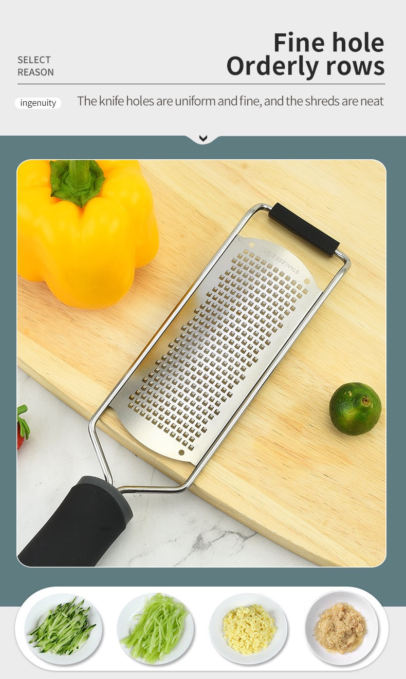 Stainless Steel Manual Grater – Wide Plate for Vegetables, Fruits & Cheese