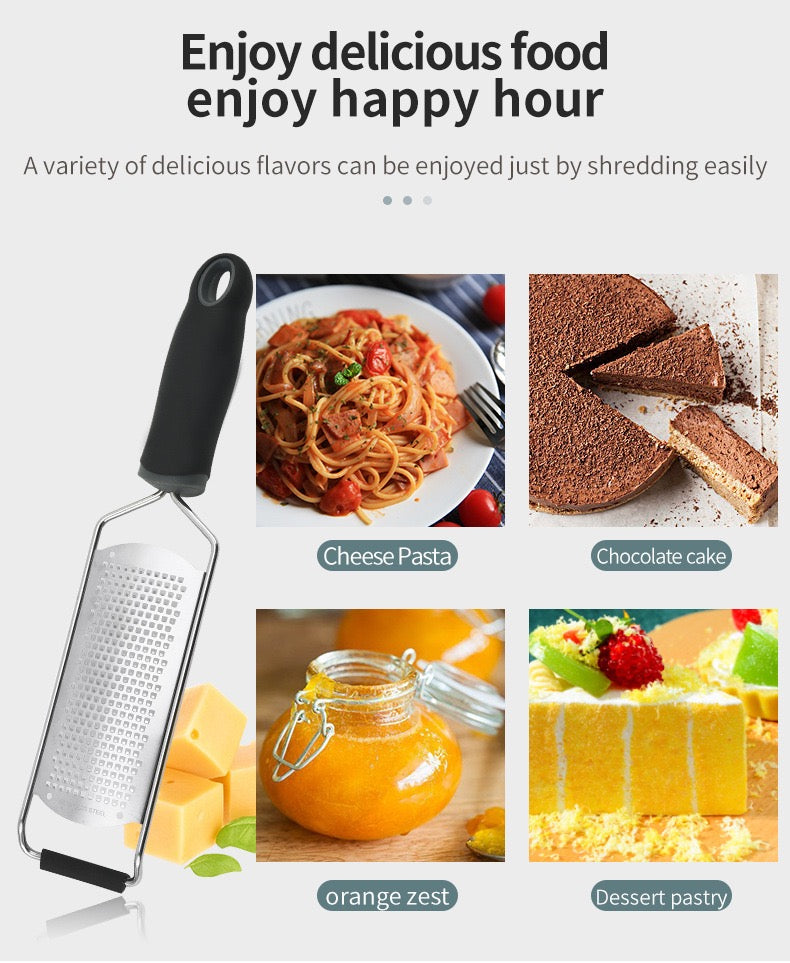 Stainless Steel Manual Grater – Wide Plate for Vegetables, Fruits & Cheese