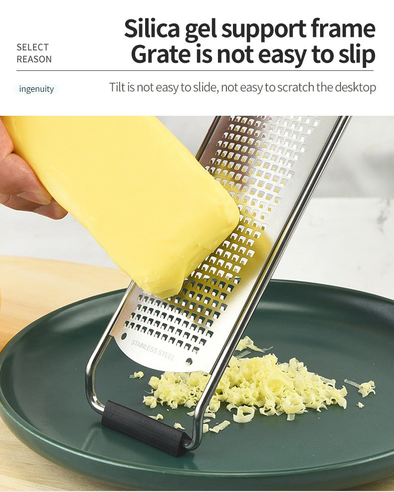Stainless Steel Manual Grater – Wide Plate for Vegetables, Fruits & Cheese