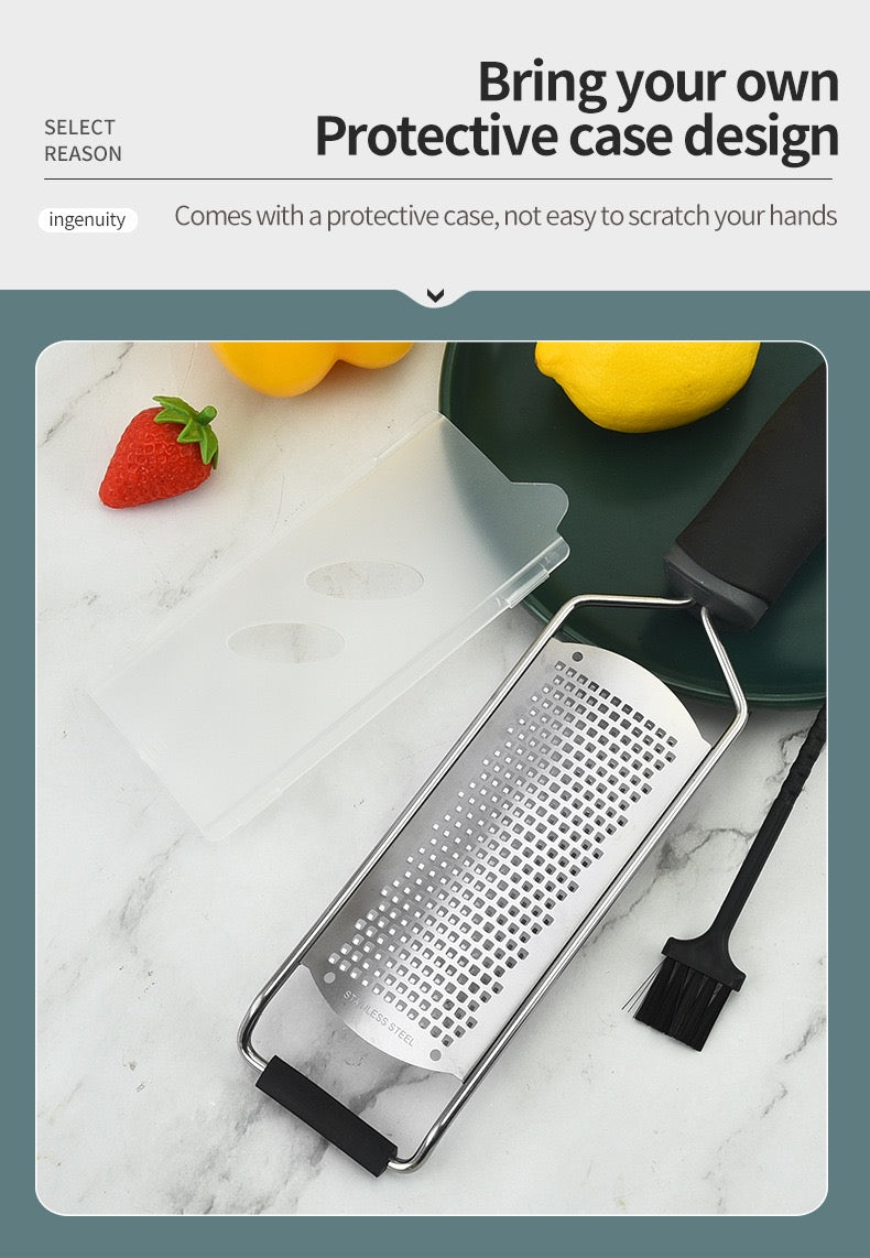 Stainless Steel Manual Grater – Wide Plate for Vegetables, Fruits & Cheese