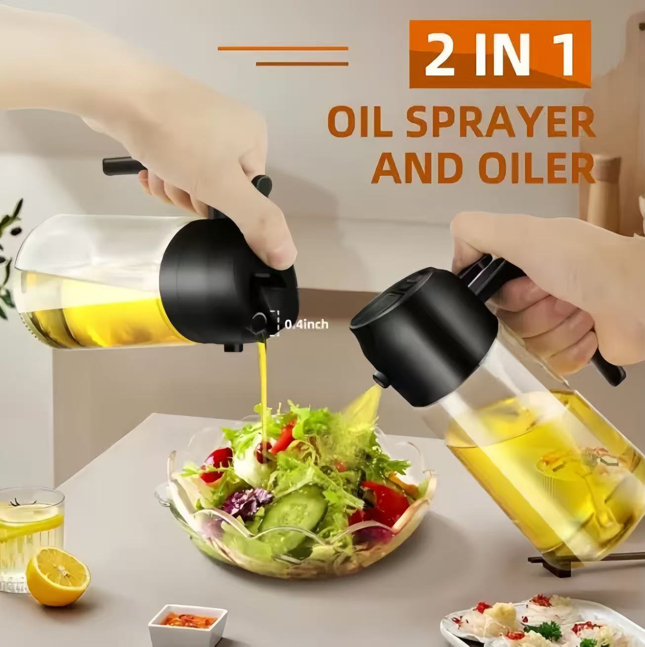 2-in-1 Olive Oil Spray Bottle