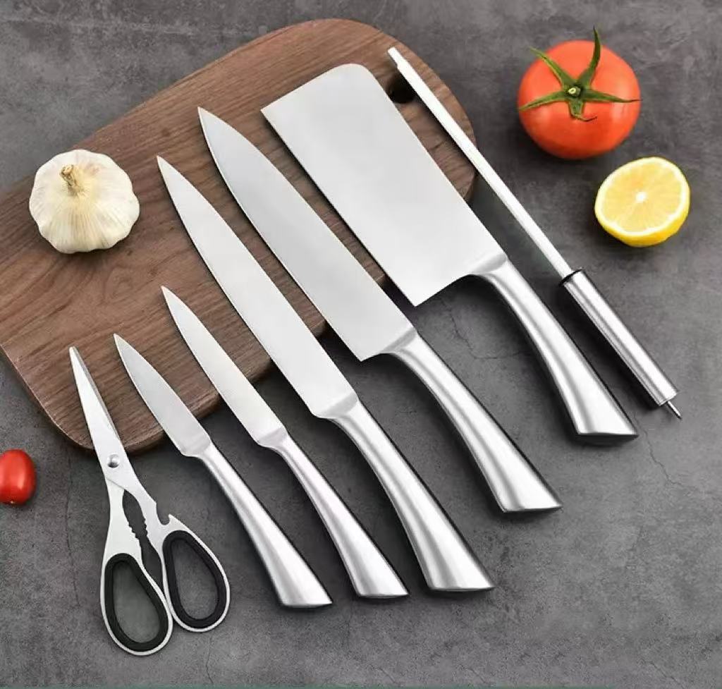 8-in-1 Stainless Steel Kitchen Knife Set with Block