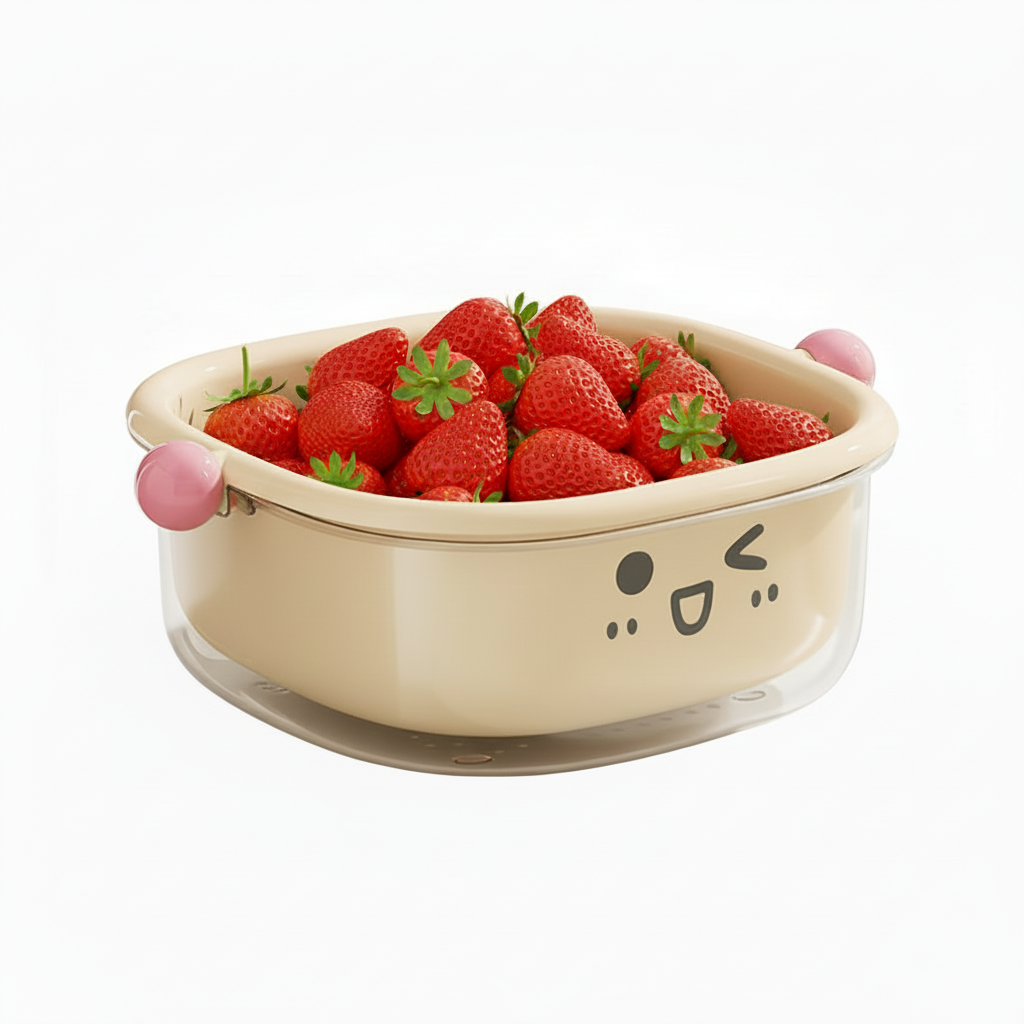 UFORU Set of 3 Double Drain Basket Set with Handle