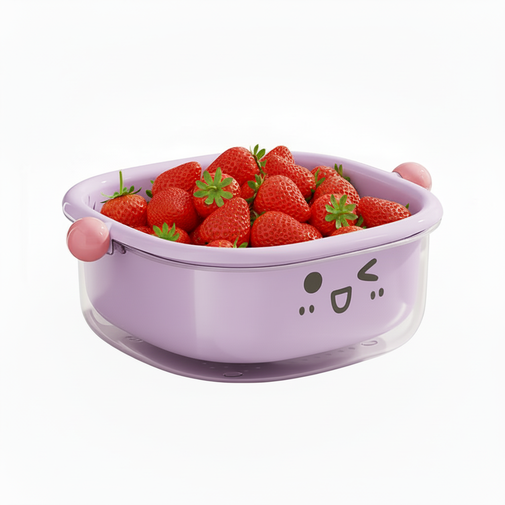 UFORU Set of 3 Double Drain Basket Set with Handle