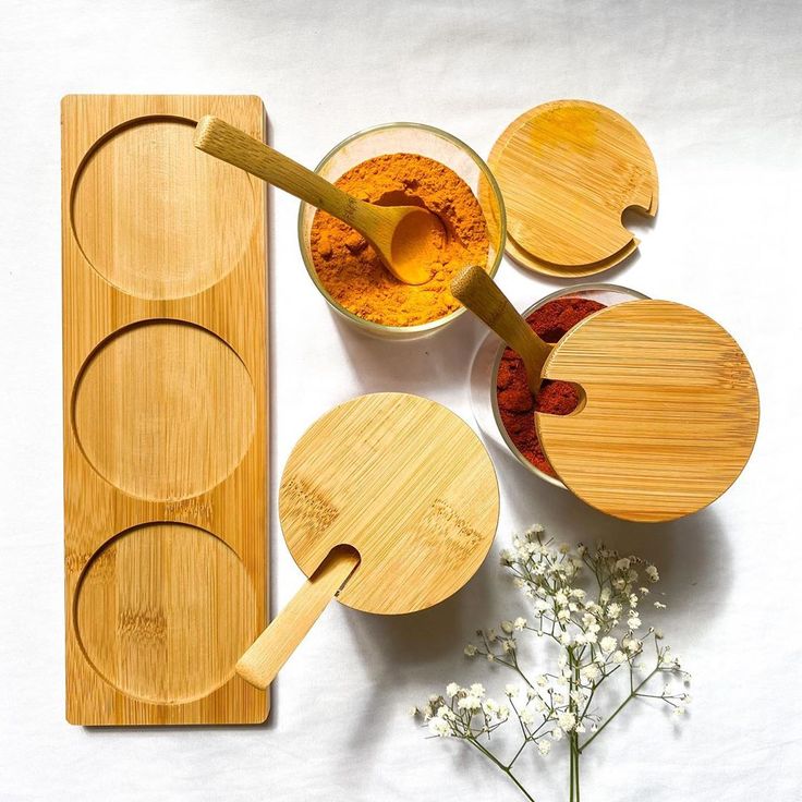 3-Piece Glass Jar Set with Rack