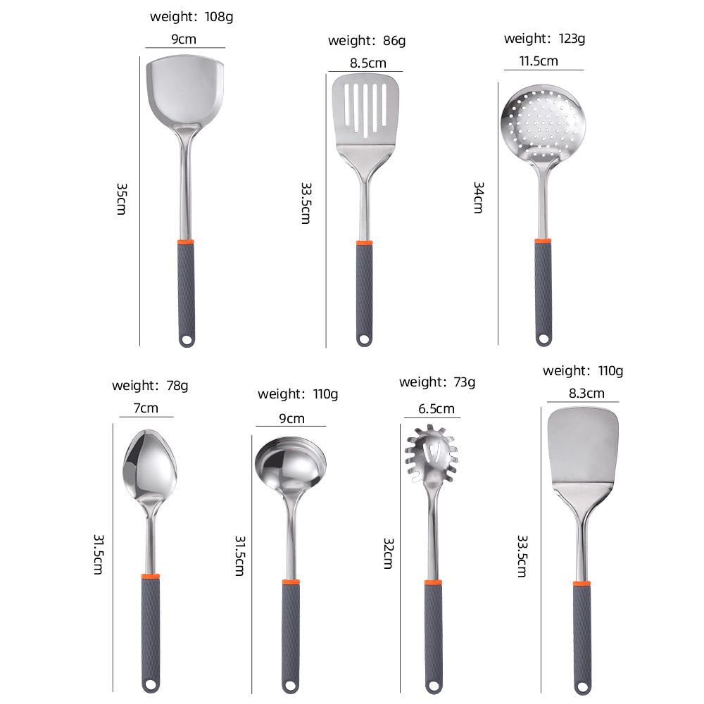 7-Piece Stainless Steel Cooking Utensils Set