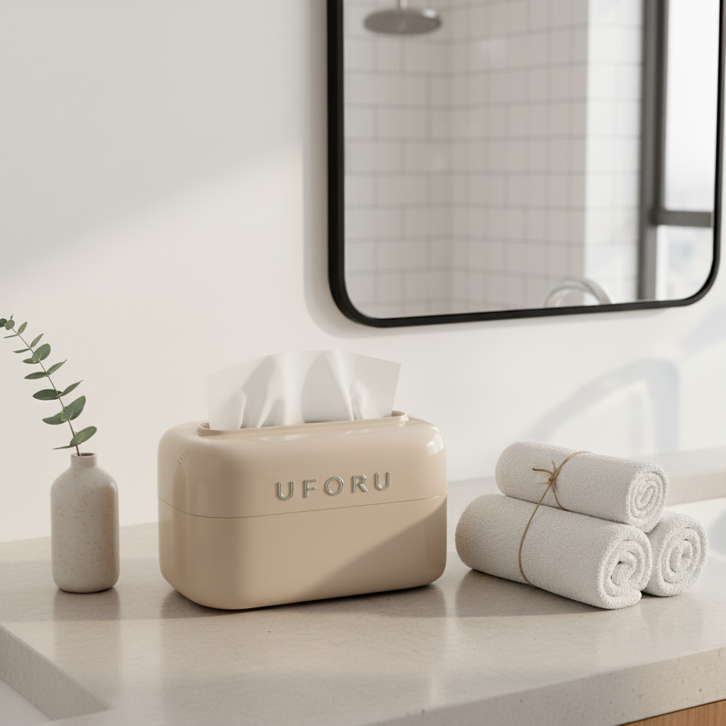 UFORU Beige Modern Tissue Box Holder