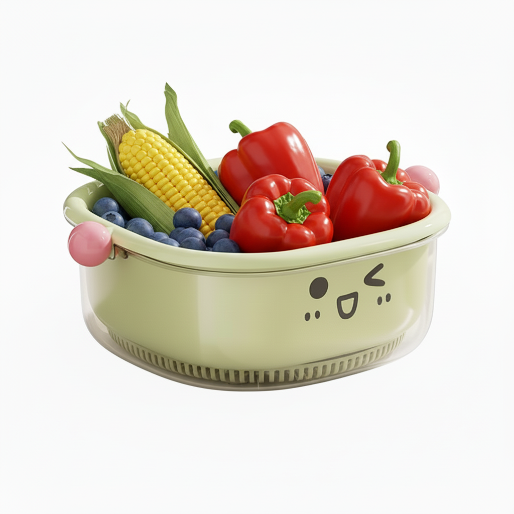 UFORU Set of 3 Double Drain Basket Set with Handle