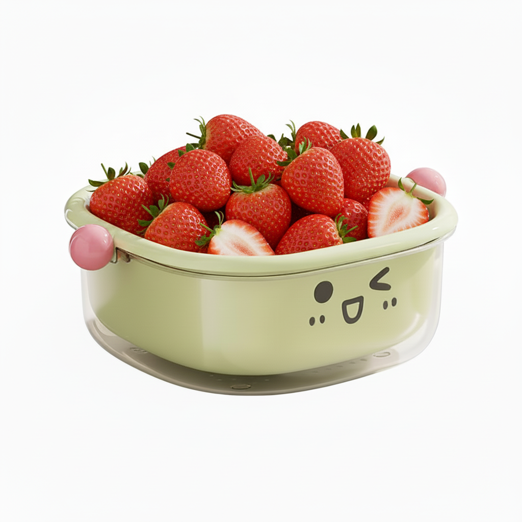 UFORU Green Double Drain Basket with Handle