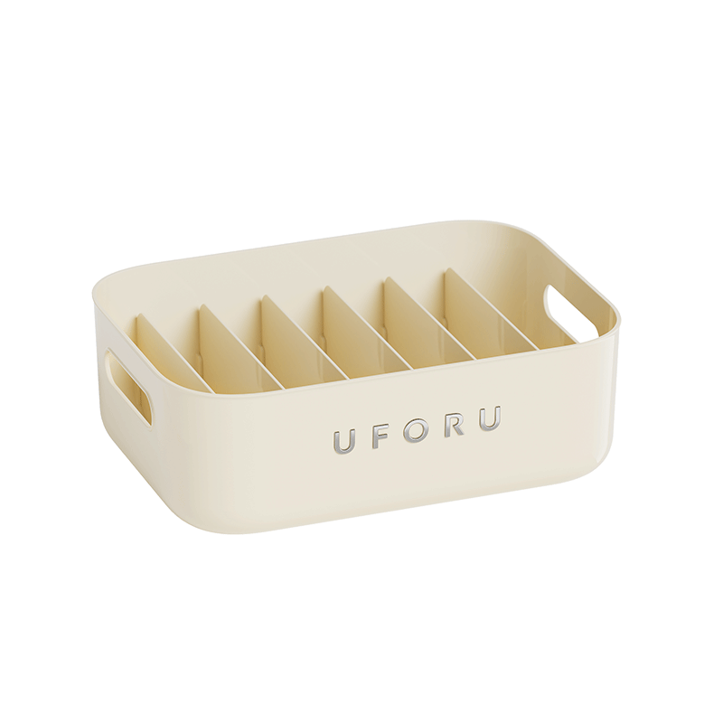 UFORU Beige Division Grid Storage Box