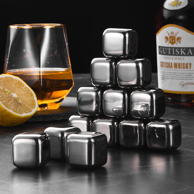4-Piece Stainless Steel - Ice Metal Cube Set