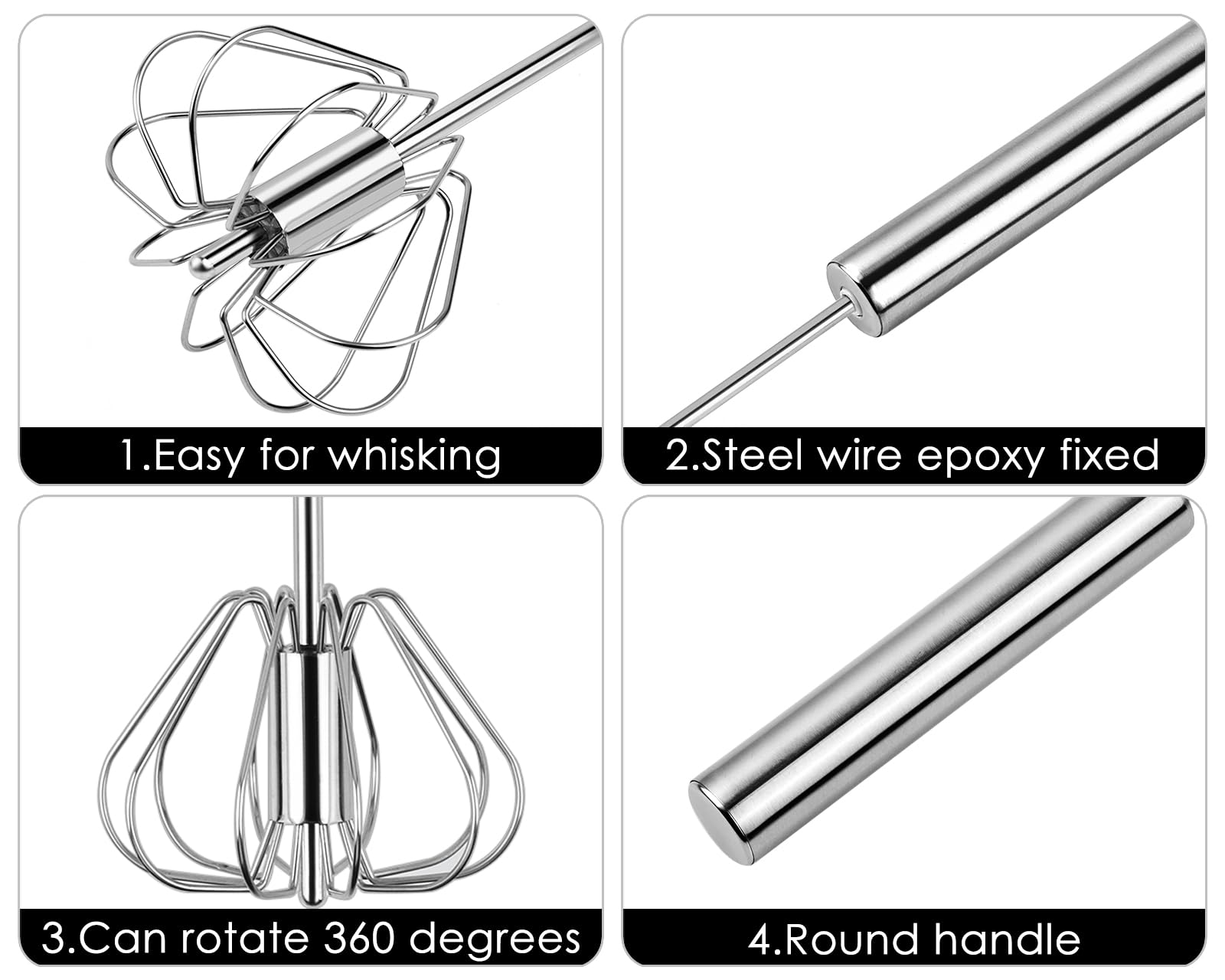 Stainless Steel Egg Whisk – Manual Hand Mixer