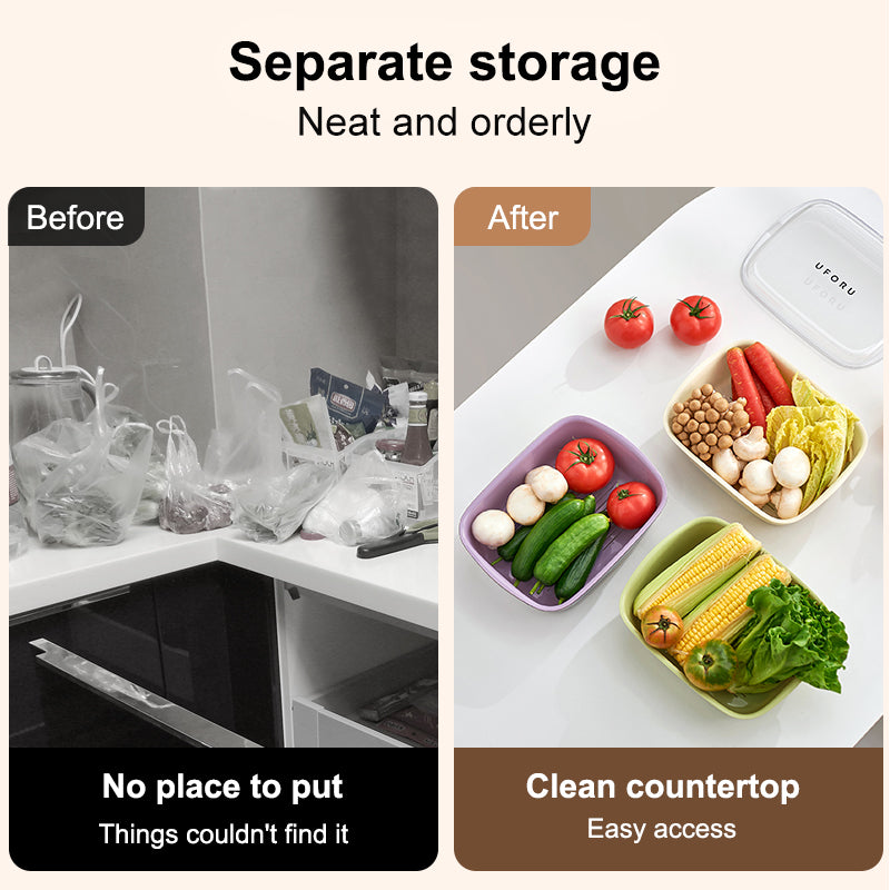 Set of 3 - Large Modern Plastic Drain Basket