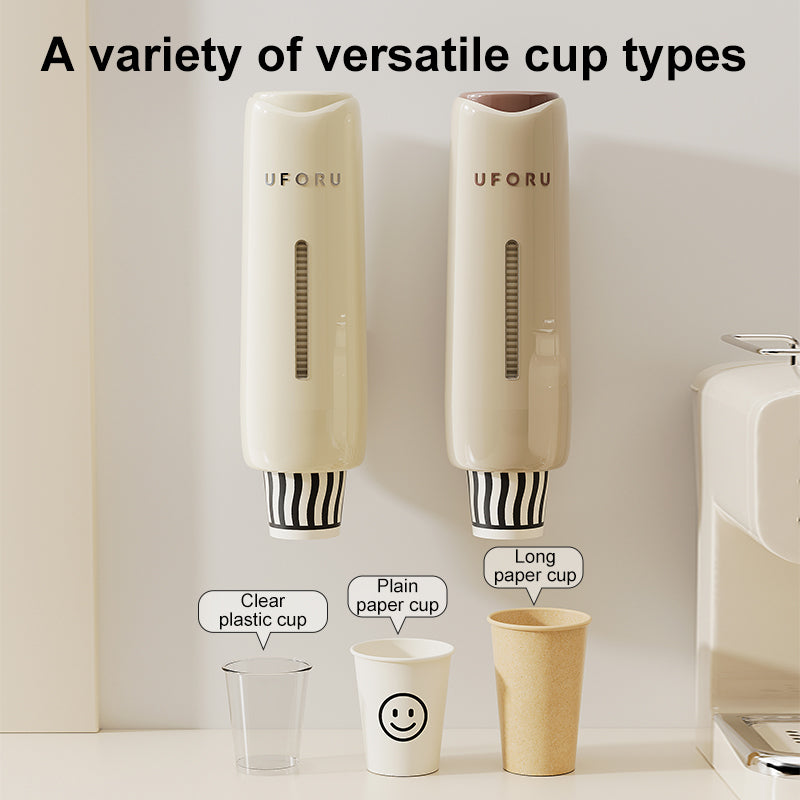 UFORU Wall-Mounted Hanging Cup Holder & Dispenser