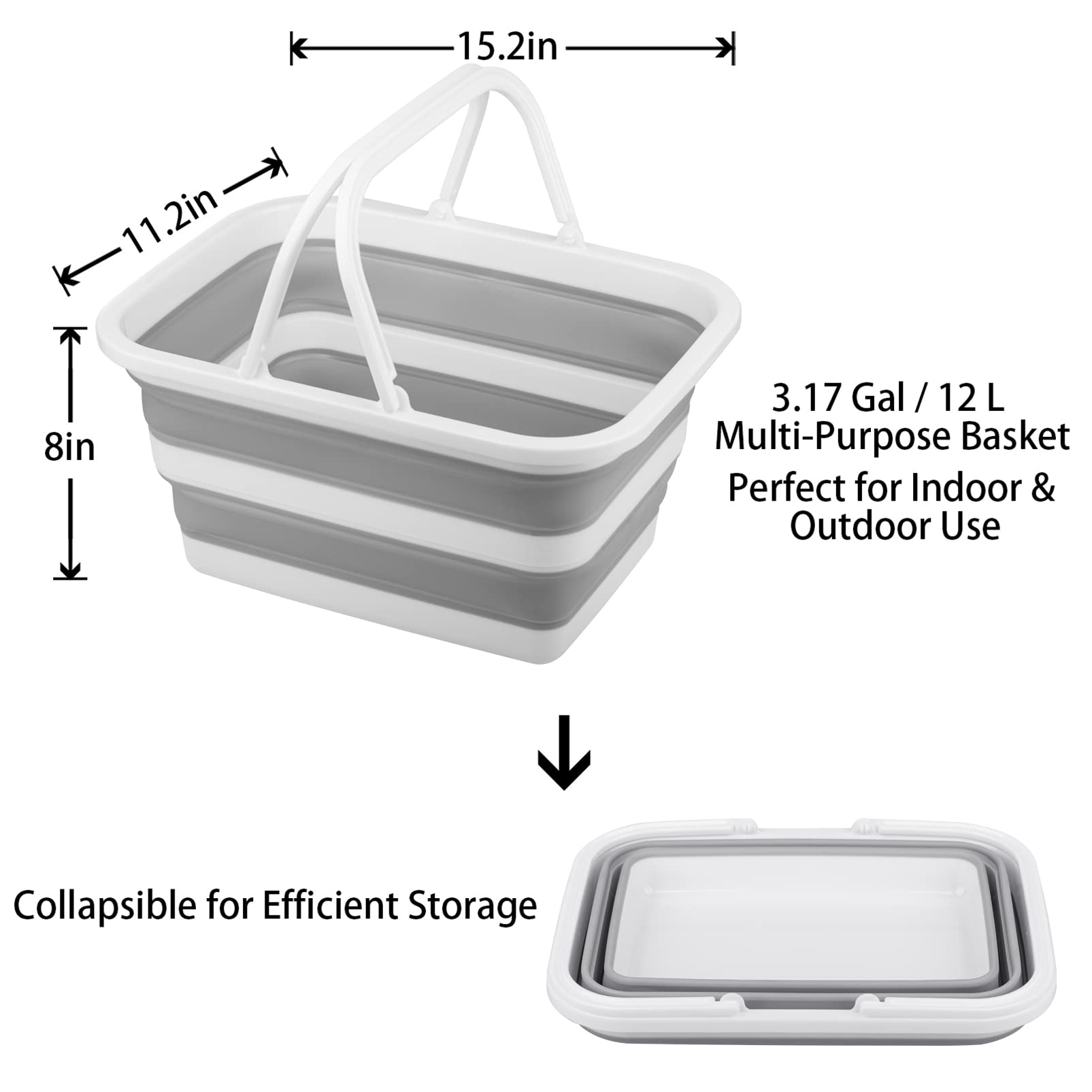 Collapsible Portable Laundry Basket - 12L