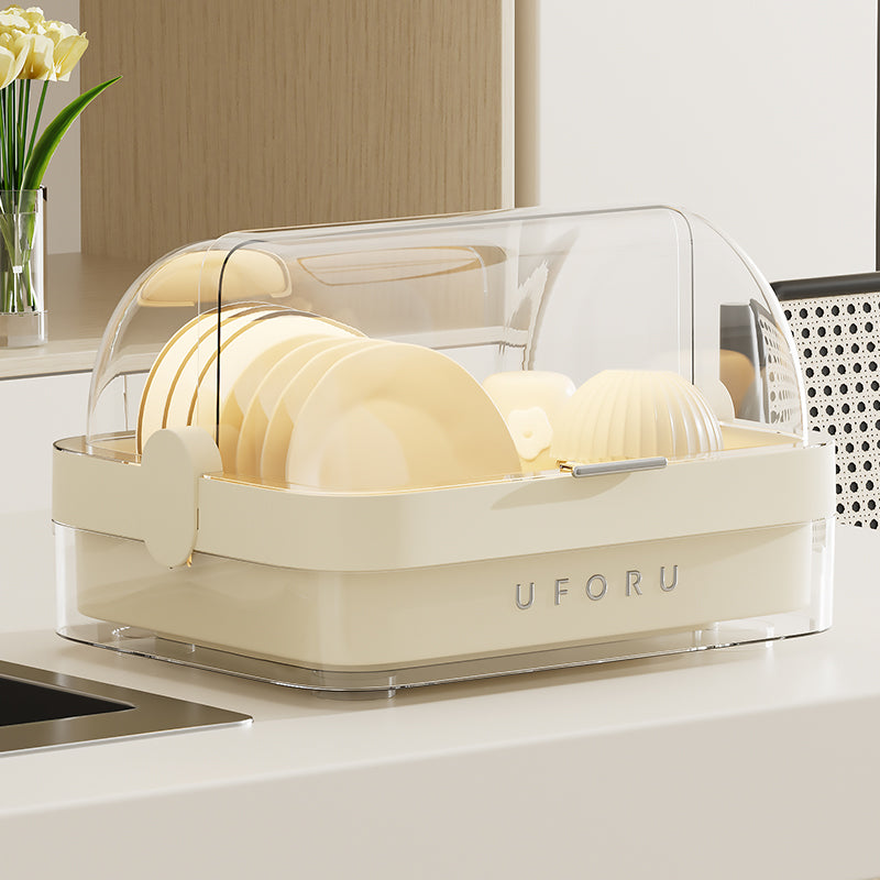 UFORU Plate Storage & Drying Rack with Cover