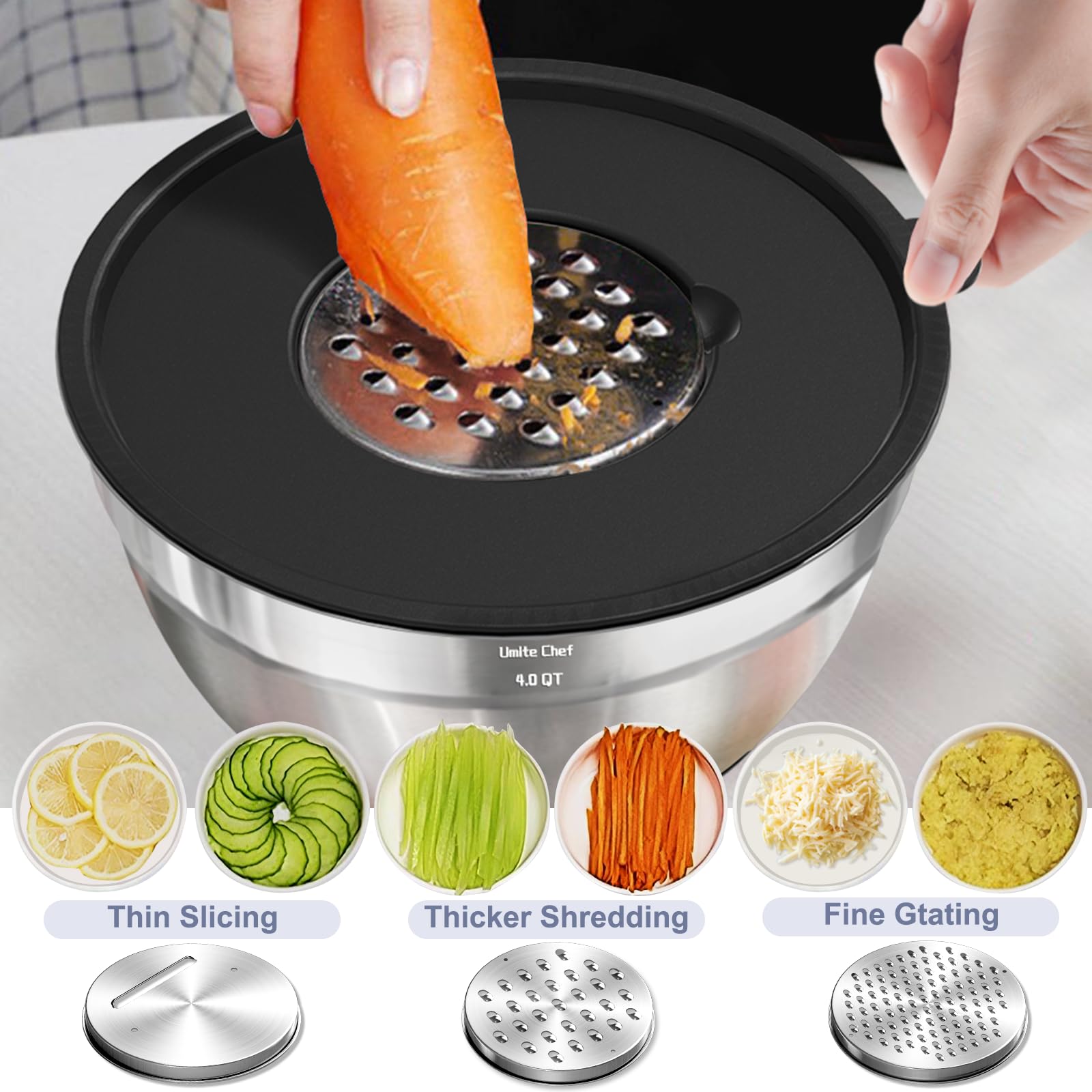 5-Stainless Steel Mixing Bowls with Lids
