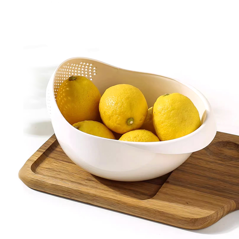 Eco-Friendly Vegetable & Fruit Washing Bowl – Food-Grade Plastic Rice Washer & Pasta Drain Basket