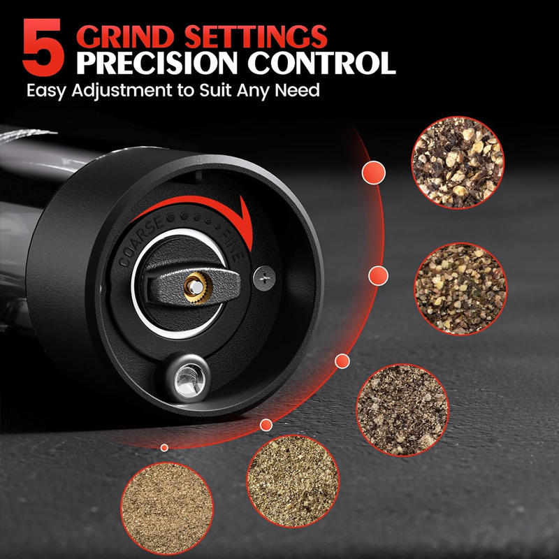 2-Piece Electric Pepper & Salt Grinder – Automatic Spice Mill