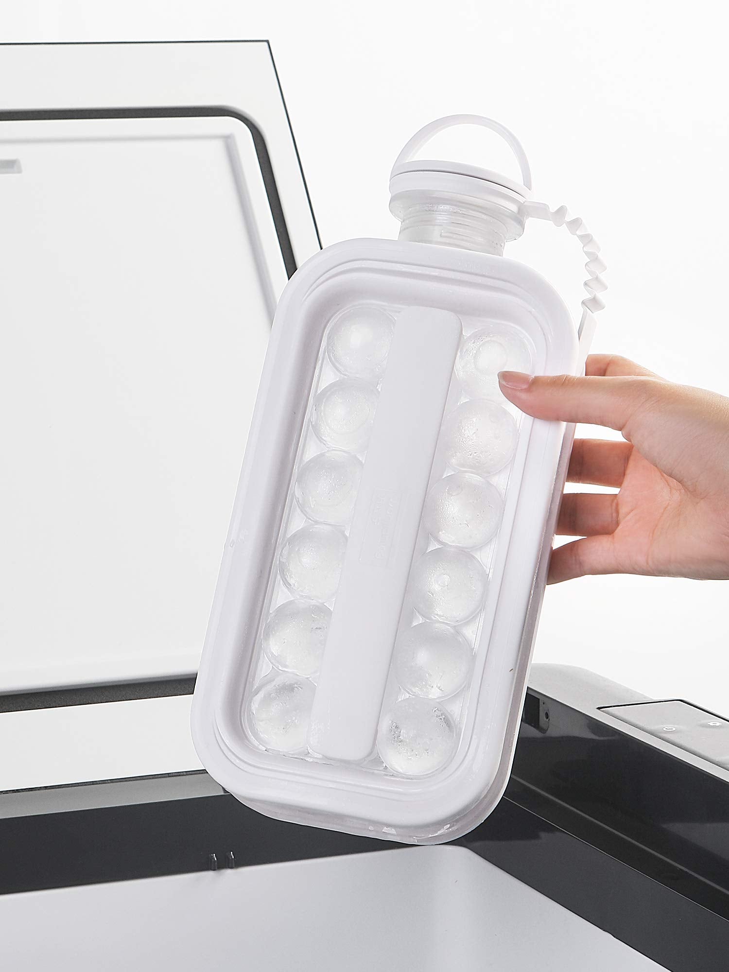 2-in-1 Portable Ice Ball Maker – Ice Cube Tray & Water Bottle in One