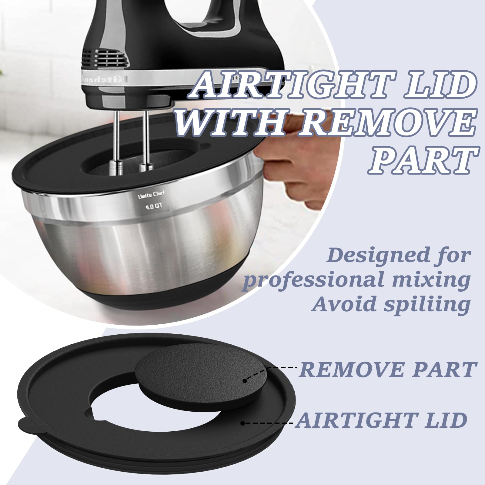 5-Stainless Steel Mixing Bowls with Lids