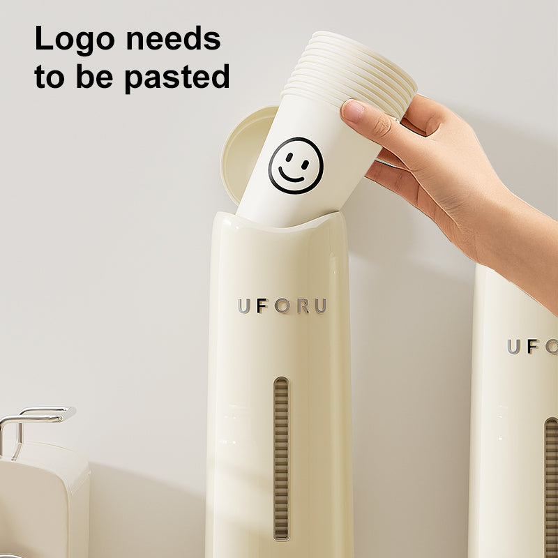 UFORU Wall-Mounted Hanging Cup Holder & Dispenser