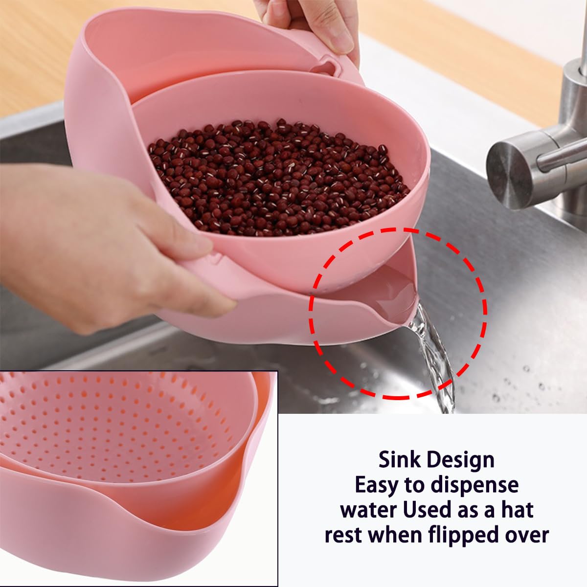 Double-Layer Foldable Sink Colander