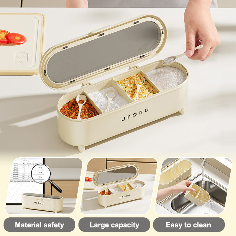 UFORU 4-Grid Spice Box Organizer