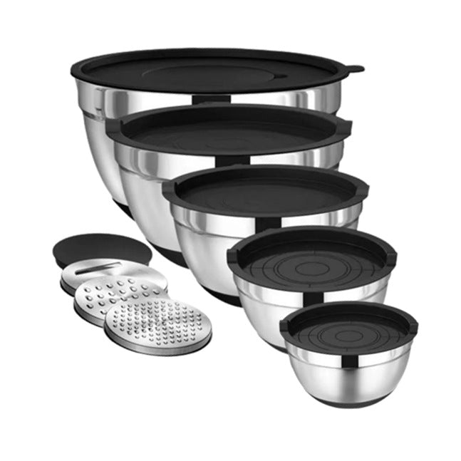 5-Stainless Steel Mixing Bowls with Lids