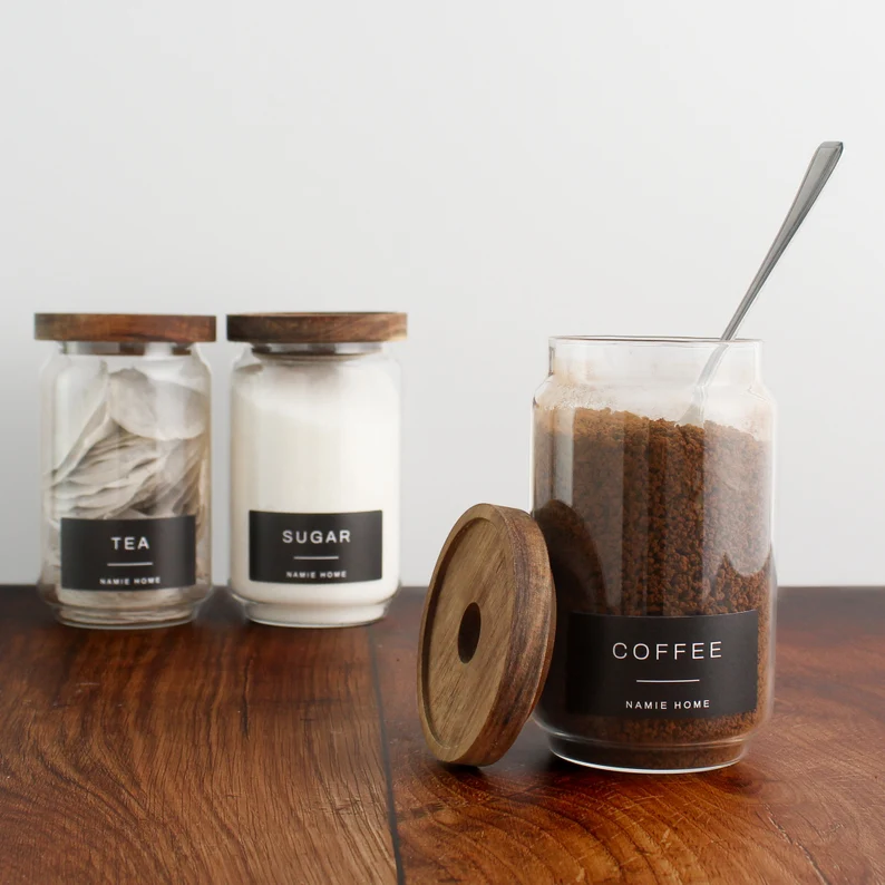 Glass Storage Jar with Wooden Lid