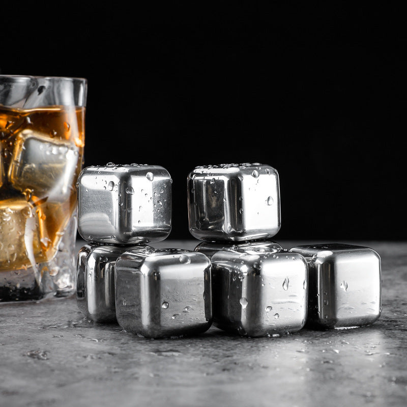 4-Piece Stainless Steel - Ice Metal Cube Set