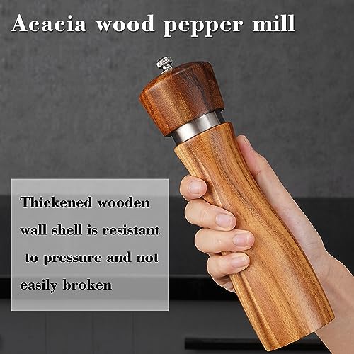 2-Piece Salt & Pepper Mills Acacia Wood with Ceramic Core