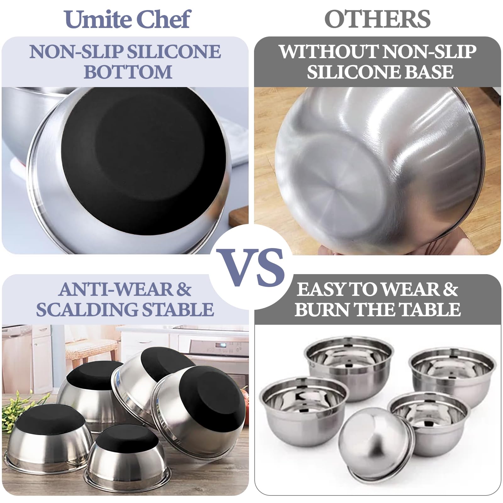5-Stainless Steel Mixing Bowls with Lids