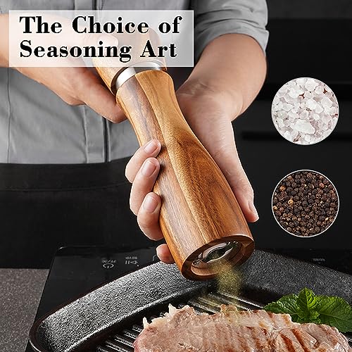 2-Piece Salt & Pepper Mills Acacia Wood with Ceramic Core