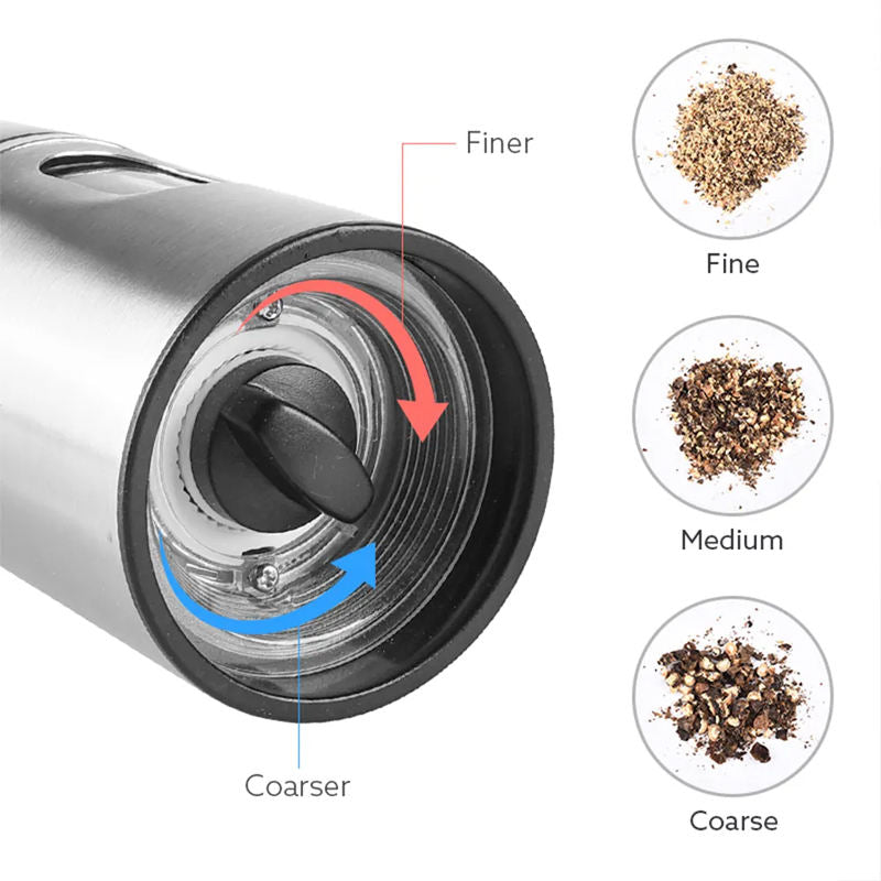 1-Piece Stainless Steel Electric Spice Mill Salt Pepper Grinder