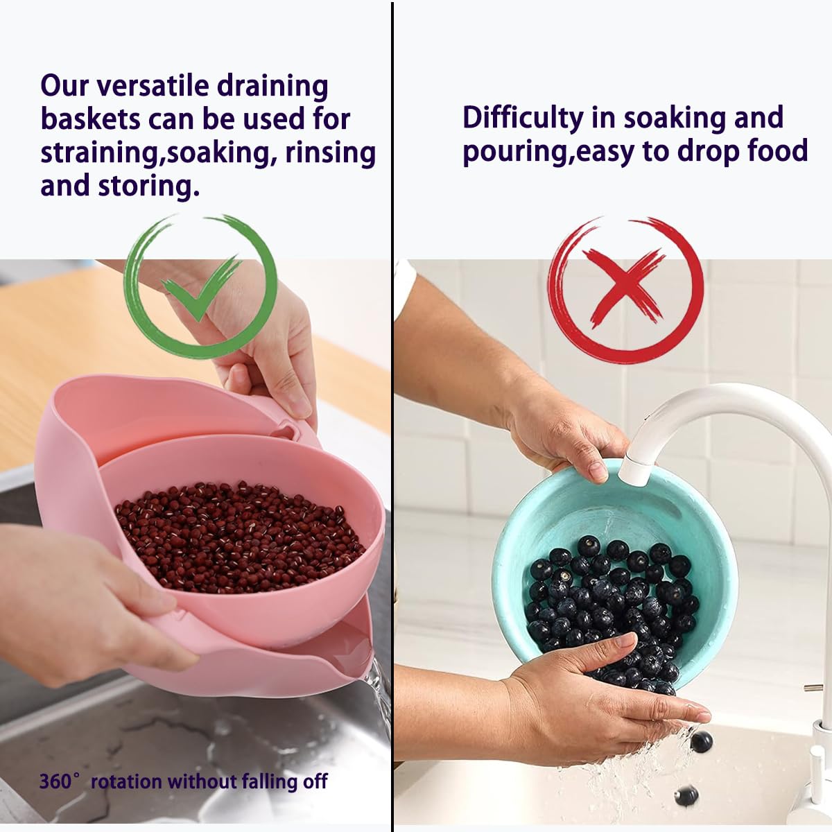 Double-Layer Foldable Sink Colander