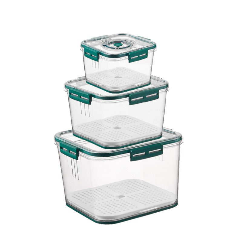 3-in-1 Kitchen Storage Container Set with Lids & Drain Baskets