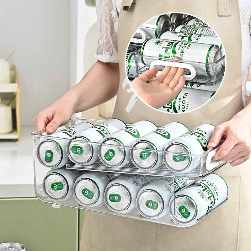 Double-Layer Transparent Beverage Storage Box