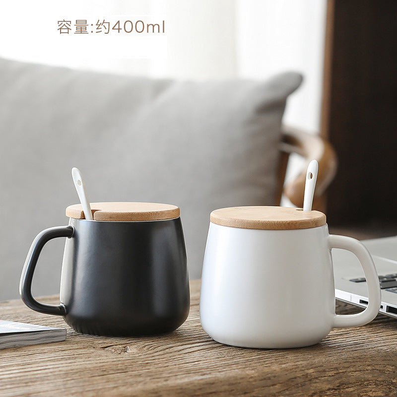 Ceramic Mug with Bamboo Lid & Spoon