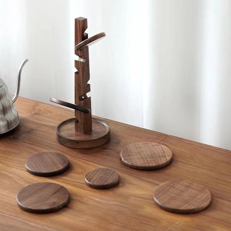 Wooden Tree-Shaped Coaster Set – Heat-Resistant Mug Pads