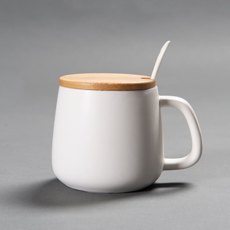 Ceramic Mug with Bamboo Lid & Spoon