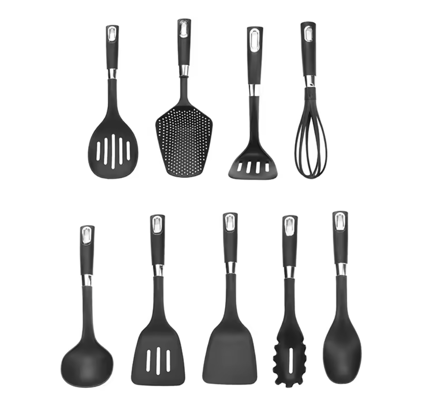 9-Piece Black Nylon Kitchen Utensil Set