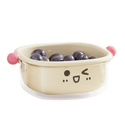 UFORU Beige Double Drain Basket with Handle