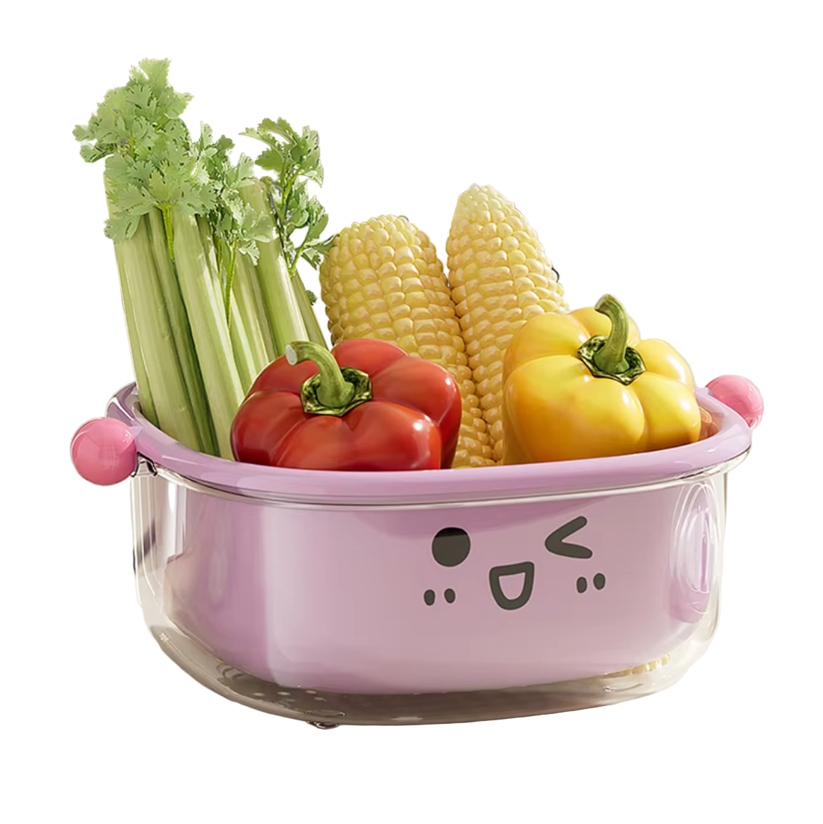UFORU Purple Double Drain Basket with Handle