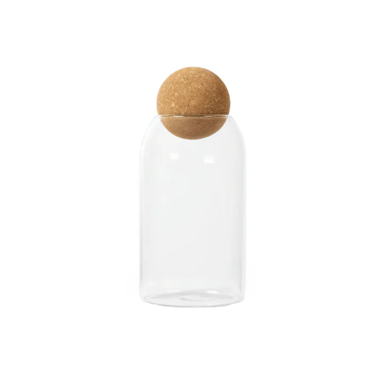 Glass Jar with Ball Cork Lid