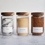 Glass Storage Jars with Wooden Lid