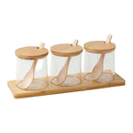3-Piece Glass Jar Set with Rack