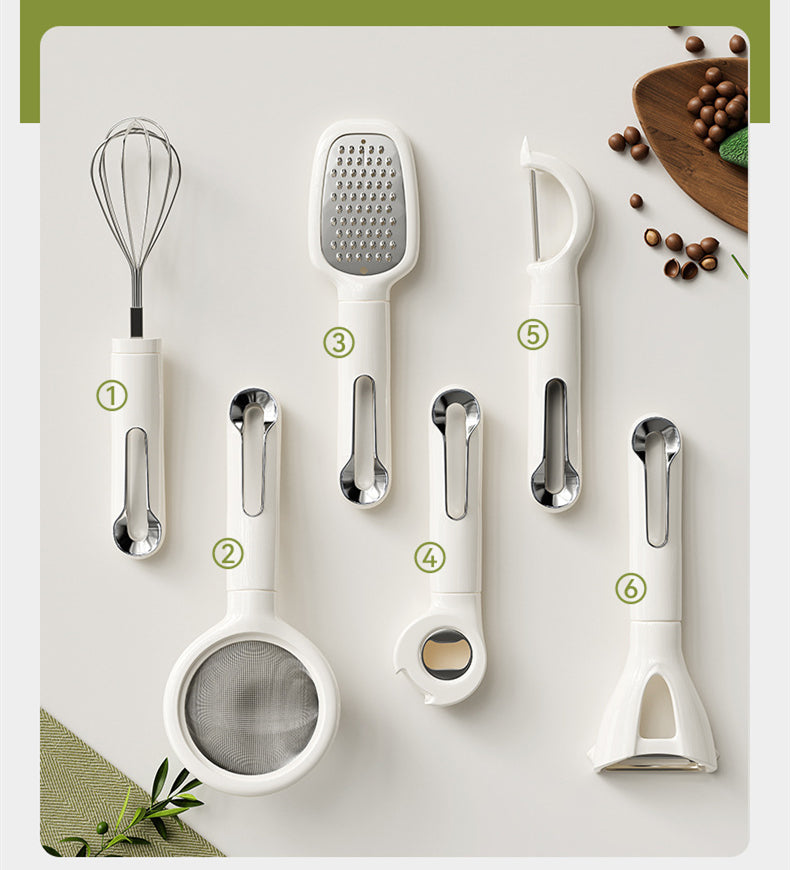 7-Piece Multifunctional Kitchen Gadget Set with Stand